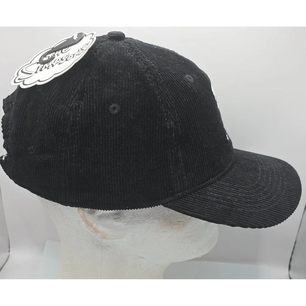 MAD Engine The Simpsons Bart Skeleton Corduroy Baseball‎ Cap Black Strapback Hat